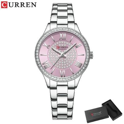 Relógio Feminino Curren 9084 À Prova D'Água Rosaa