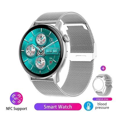 Relógio Smartwatch Feminino Foxbox 7012A À Prova D'Água Malha Prata Tela Hd Amoled