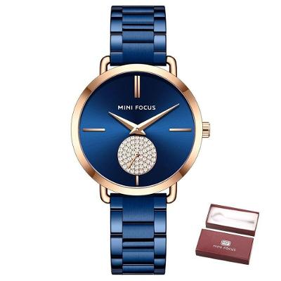 Relógio De Quartzo Feminino Mini Focus Mf0222l à Prova D'água Azul
