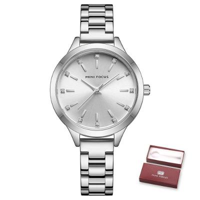 Relógio De Pulso Feminino Mini Focus Mf0367l à Prova D'água Prata