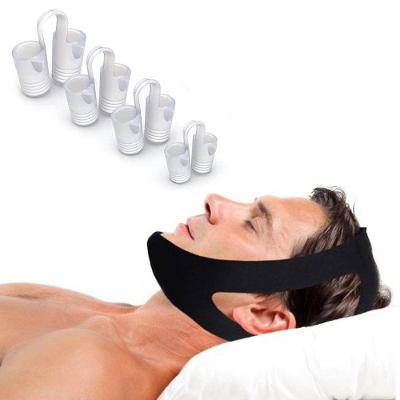 Kit 1 Faixa Anti Ronco 3 Pontas + 4 Unidades Clip Nasal Silicone Anti Ronco