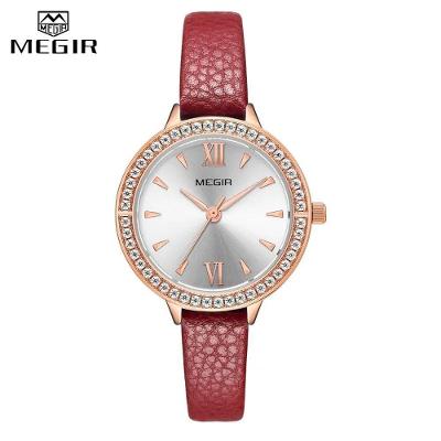 Relógio Feminino Megir 4210 à Prova D'água Vermelho