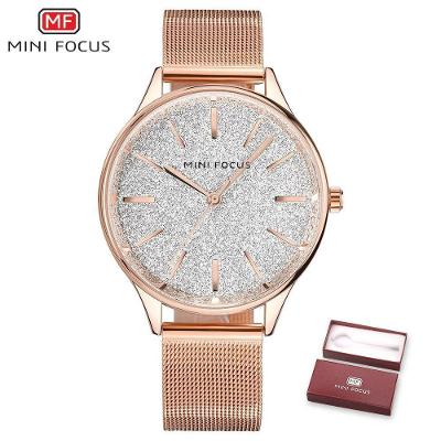 Relógio Feminino Mini Focus Mf0044l à Prova D'água Ouro Rosa