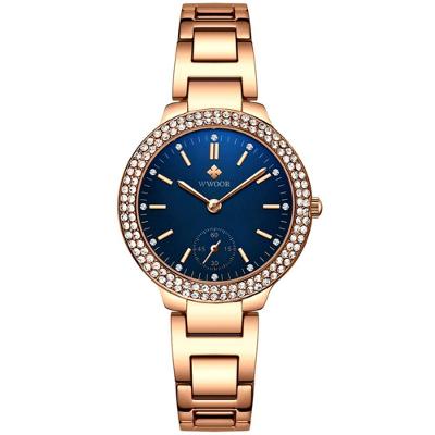 Relógio Feminino Inox Rose Moda Casual A Prova D'Água