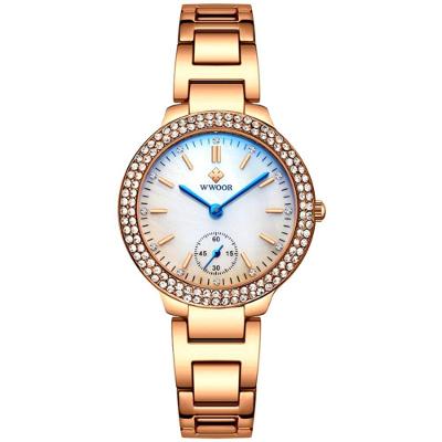 Relógio Feminino Inox Rose Moda Casual A Prova D'Água