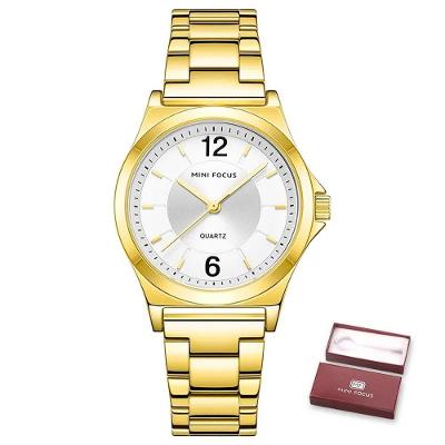 Relógio Feminino Mini Focus Mf0308l à Prova D'água Dourado