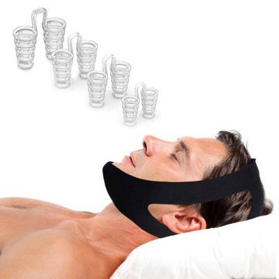 Kit 1 Faixa Anti Ronco 3 Pontas + 4 Unidades Clip Nasal Anti Ronco