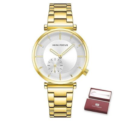 Relógio Feminino Mini Focus Mf0333l à Prova D'água Dourado