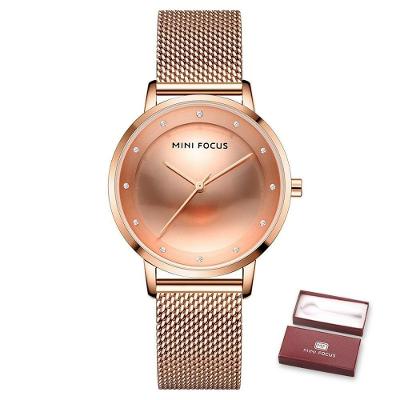 Relógio Feminino Mini Focus Mf0332l à Prova D'água Ouro Rosa