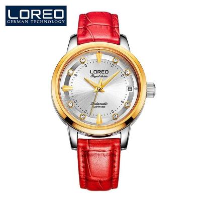 Relógio Feminina Loreo 6107 à Prova D'água Vermelho