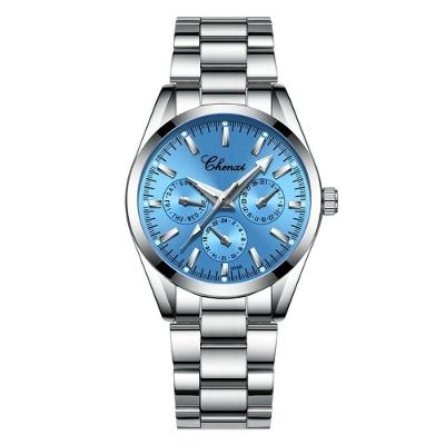 Relógio De Pulso Feminino Chenxi 006b à Prova D'água Azul Claro