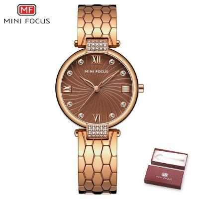 Relógio De Quartzo Feminino Mini Focus Mf0186l à Prova D'água Castanho
