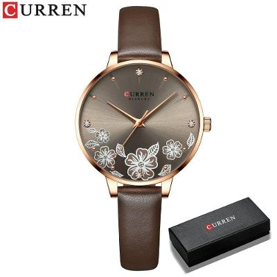 Relógio Feminino Curren 9068 À Prova D'Água Marrom