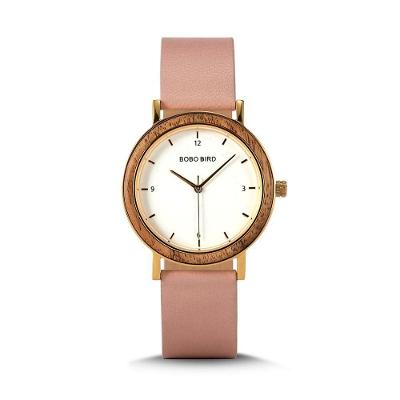Relógio De Pulso De Quartzo Bobo Bird Gt021 à Prova D'água Rosa