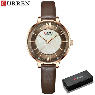 Relógio Feminino Curren 9080 À Prova D'Água Marrom