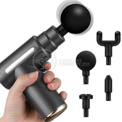 Mini Massageador Muscular Facial Físico 6 Níveis Preto