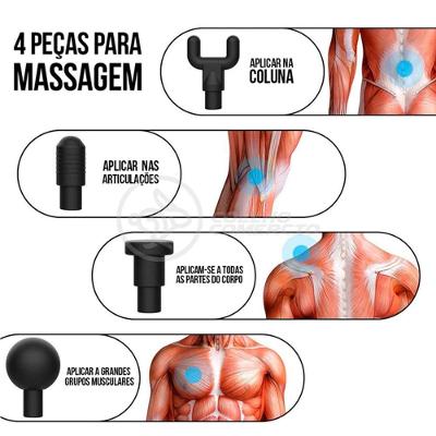 Mini Massageador Muscular Facial Físico 6 Níveis Preto
