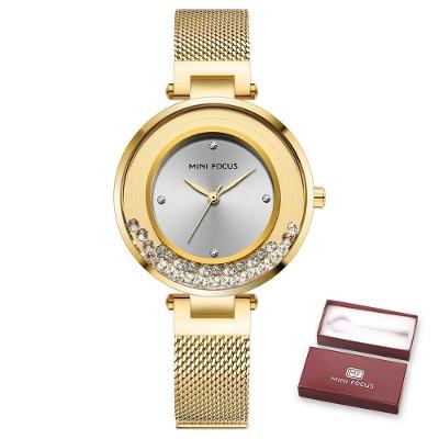 Relógio De Pulso Feminino Mini Focus Mf0254l à Prova D'água Ouro