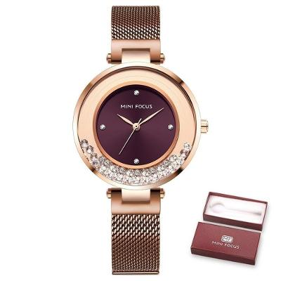 Relógio De Pulso Feminino Mini Focus Mf0254l à Prova D'água Castanho