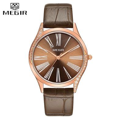 Relógio Feminino Megir 4212 à Prova D'água Castanho