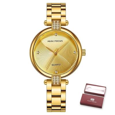 Relógio Feminino Mini Focus Mf0310l à Prova D'água Ouro