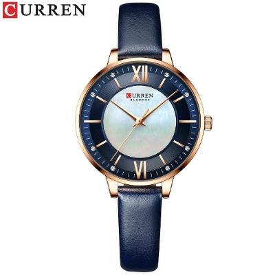Relógio Feminino Curren 9080 À Prova D'Água Azul Escuro
