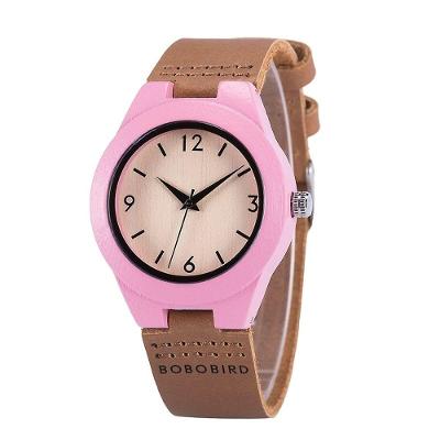 Relógio Feminino De Madeira Bobo Bird Wls05 Não à Prova D'água Amarela