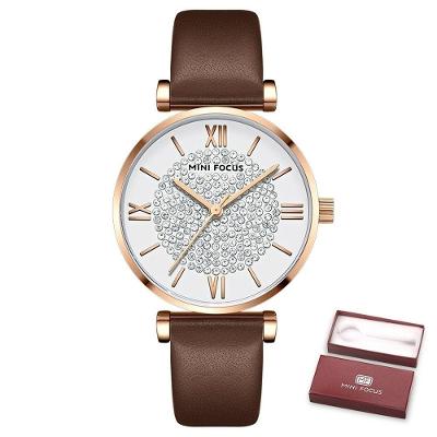 Relógio Feminino Mini Focus Mf0334l à Prova D'água Castanho