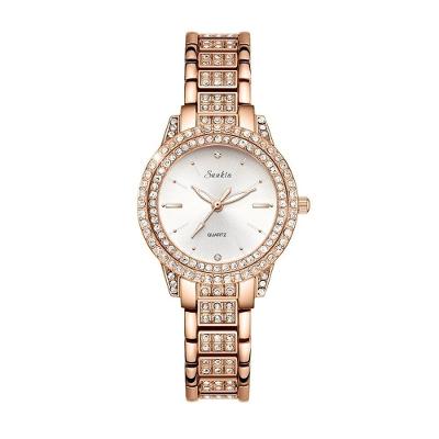 Relógio Feminino Lige 6703 à Prova D'água Ouro Branco