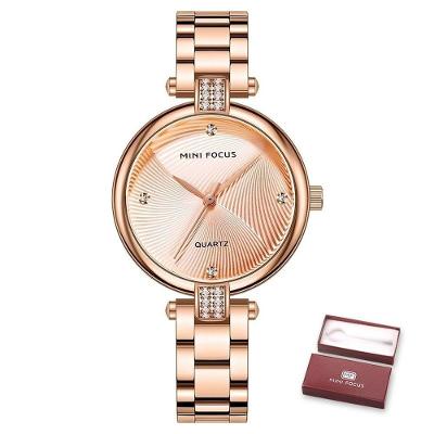 Relógio Feminino Mini Focus Mf0310l à Prova D'água Ouro Rosa