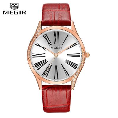 Relógio Feminino Megir 4212 à Prova D'água Vermelho