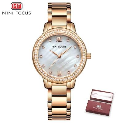 Relógio Feminino Mini Focus Mf0226l à Prova D'água Ouro Rosa