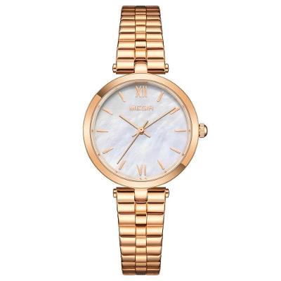 Relógio Feminino Megir Mg-85112 à Prova D'água Ouro Rosa