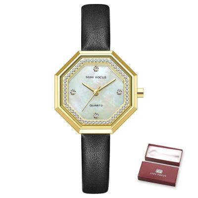 Relógio Feminino Mini Focus Mf0304l à Prova D'água Ouro Preto