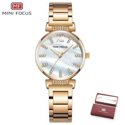 Relógio Feminino Mini Focus Mf0227l à Prova D'água Ouro Rosa