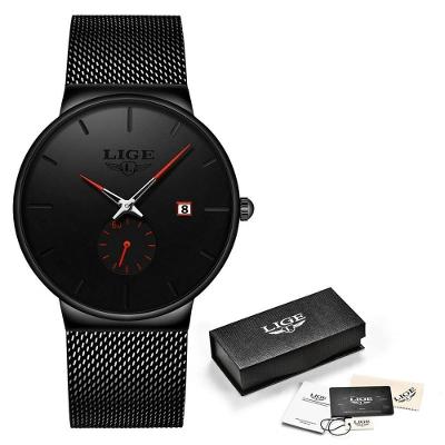 Relógio Lige 9969 à Prova D'água Vermelho Preto