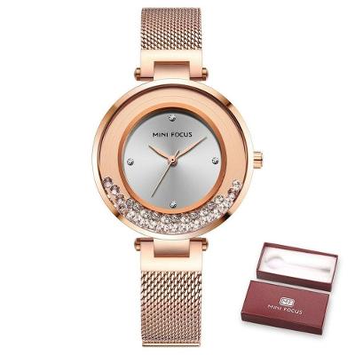 Relógio De Pulso Feminino Mini Focus Mf0254l à Prova D'água Ouro Rosa
