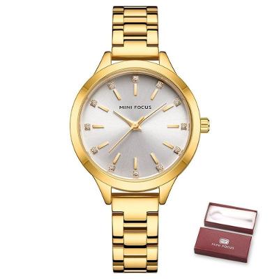Relógio De Pulso Feminino Mini Focus Mf0367l à Prova D'água Dourado