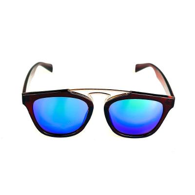 Óculos de Sol Titânia Marrom e Dourado Lente Espelhada Azul