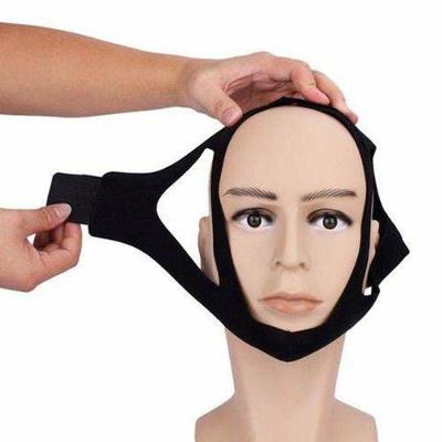 Faixa De Cabeça Anti-Ronco Neoprene Ajustável Preto E Azul