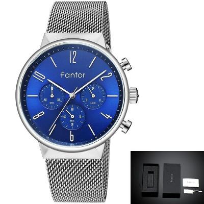 Relógio Masculino Fantor Wf1016g à Prova D'água Azul