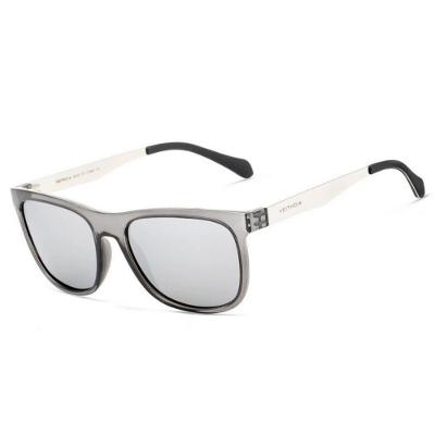 Óculos De Sol Quadrado Retro Em Aço Inoxidável + Tr90 Polarizado Uv400
