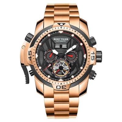 Relógio Masculino Reef Tiger Rga3532-ybyo à Prova D'água Bronze
