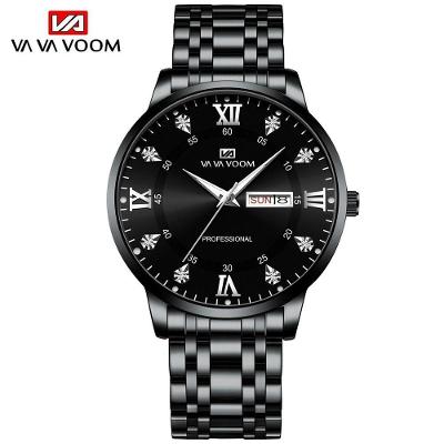 Relógio Masculino Va Va Voom Va-2461 À Prova D'Água Preto Fosco