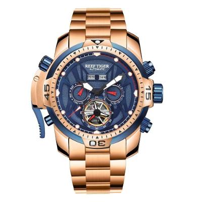 Relógio Masculino Reef Tiger Rga3532-ybyo à Prova D'água Ouro