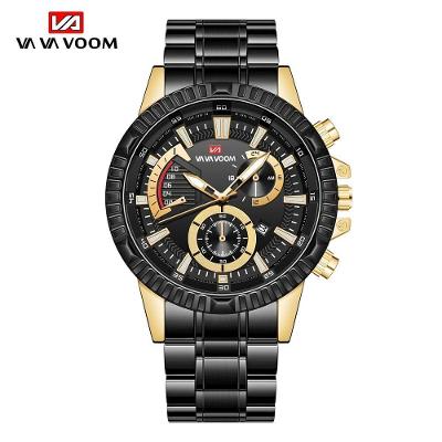 Relógio Masculino Va Va Voom Va-2366 À Prova D'Água Ouro