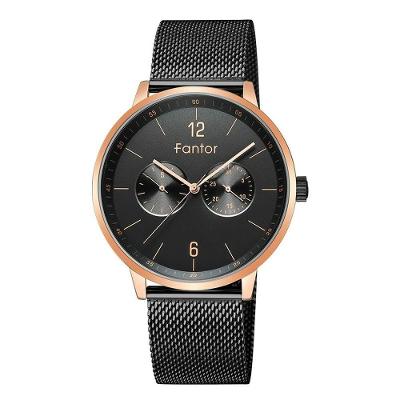Relógio Masculino Fantor Wf1017g à Prova D'água Preto