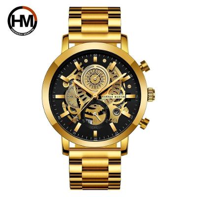 Relógio Masculino Va Va Voom Hm-1094 À Prova D'Água Ouro