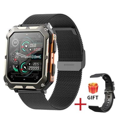 Relógio Smartwatch Masculino Foxbox 8763Ewe À Prova D'Água Malha Laranja Chamada Bluetooth