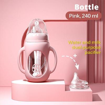 Mamadeira De Vidro Dupla Pink 240ml Cup Head